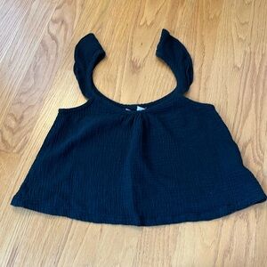 Marine Layer Jude Flutter Sleeve Gauze Tank in Black size small